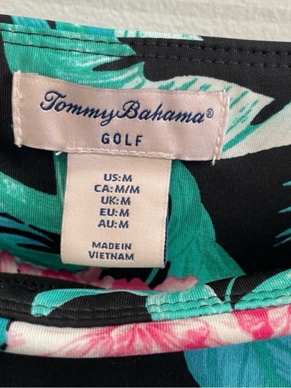 Tommy Bahama Black Tropical Floral Skort with Teal and Pink Accents - Picture 3 of 5